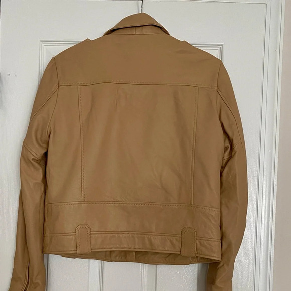 Each X Other Paris Leather Biker Moto Jacket, Light Tan, Size M - Picture 7 of 11